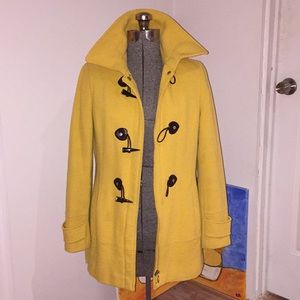 Yellow Calvin Klein Hooded Peacoat